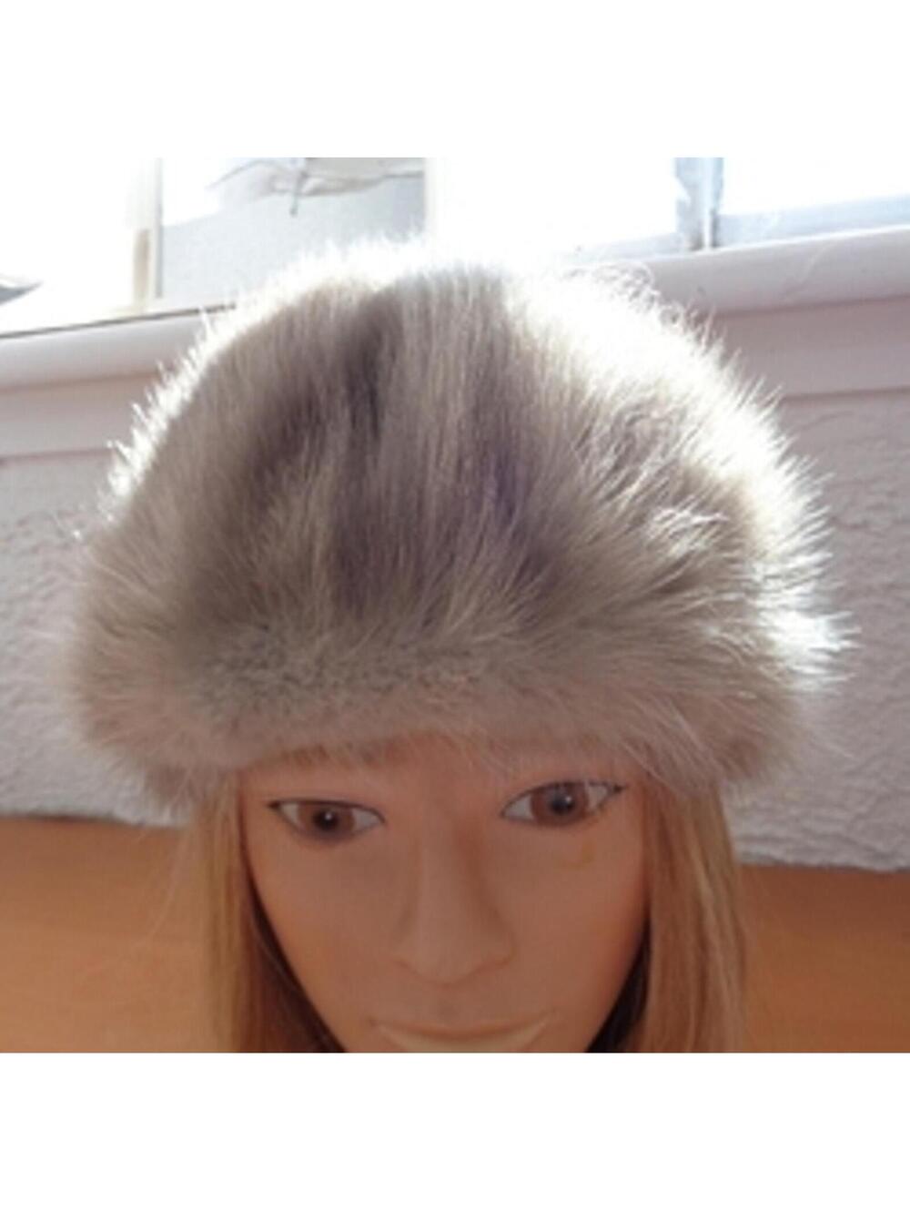 SCRAP ITEM: CANADIAN BLUE IRIS MINK FUR HAT CAP SIZE N/A